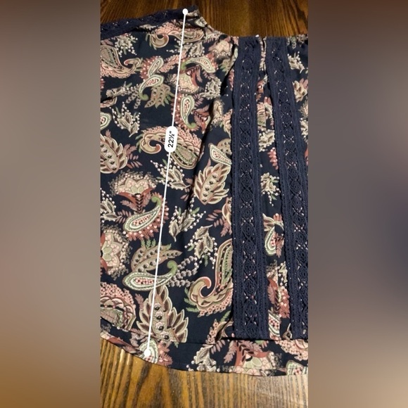 Collective Concepts paisley Blouse women’s Size XL boho keyhole crochet lace - Picture 9 of 16